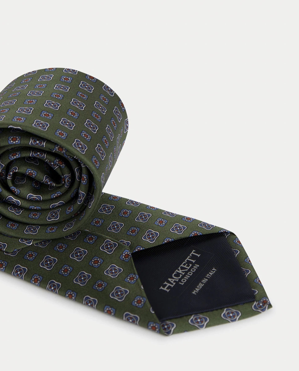 Hackett Corbata de hombre Hackett de seda con estampado de rombos