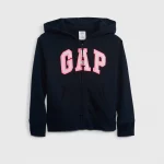 GAP Sudadera de niña abierta con capucha y logo